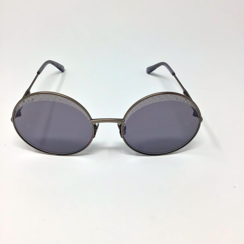 NWT Bottega Veneta Silver Grey Round Sunglasses - Picture 2 of 11